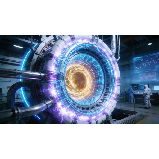 托卡马克环形腔内金色等离子体形成剧烈涡流